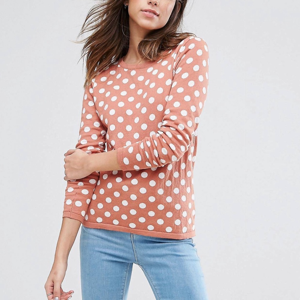 Gorgeous Vero Moda polka dot burnt sienna sweater